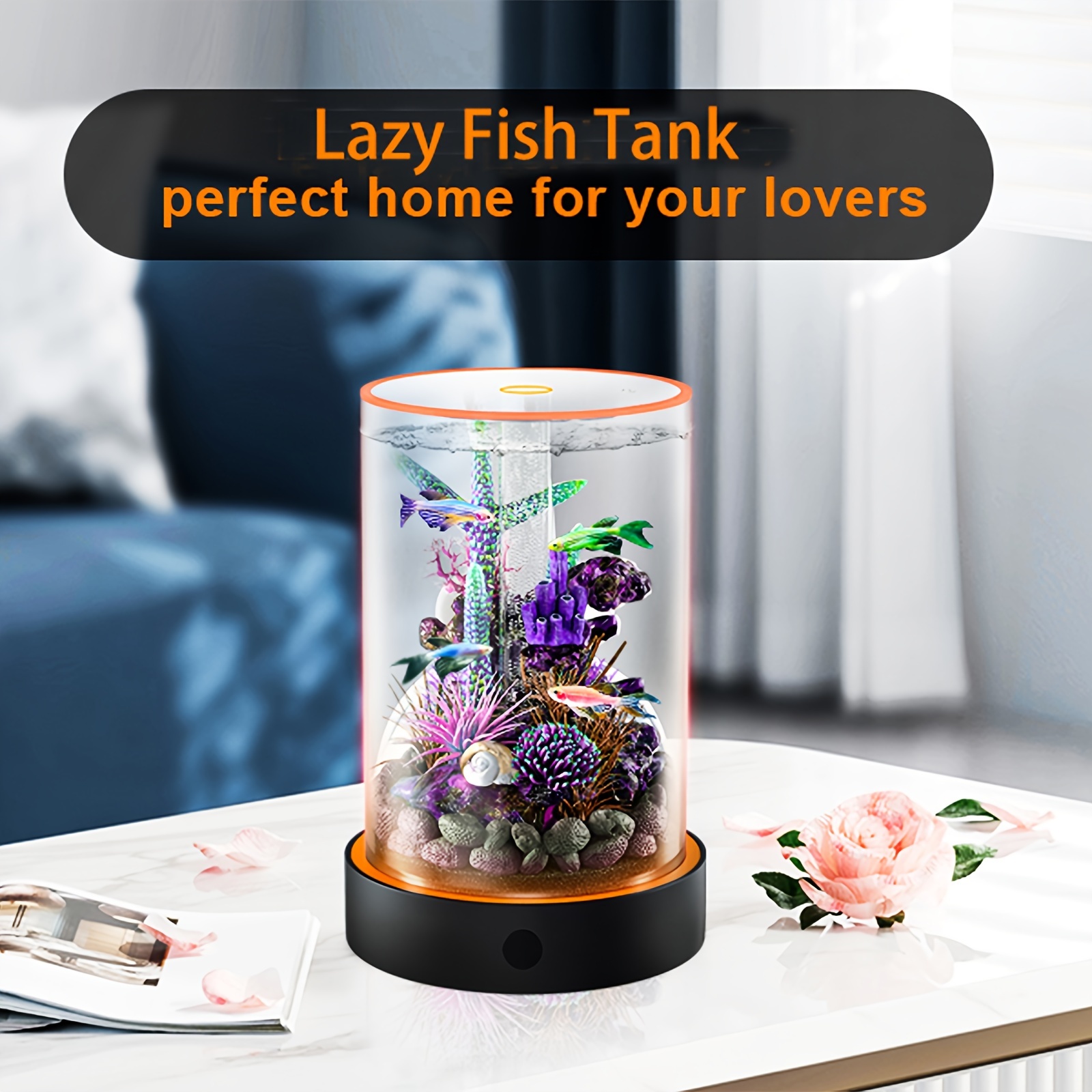 desktop small fish tank | maintenance free, year round pure water 12*20cm desktop small fish tank | maintenance free, year round pure water 12*20cm
