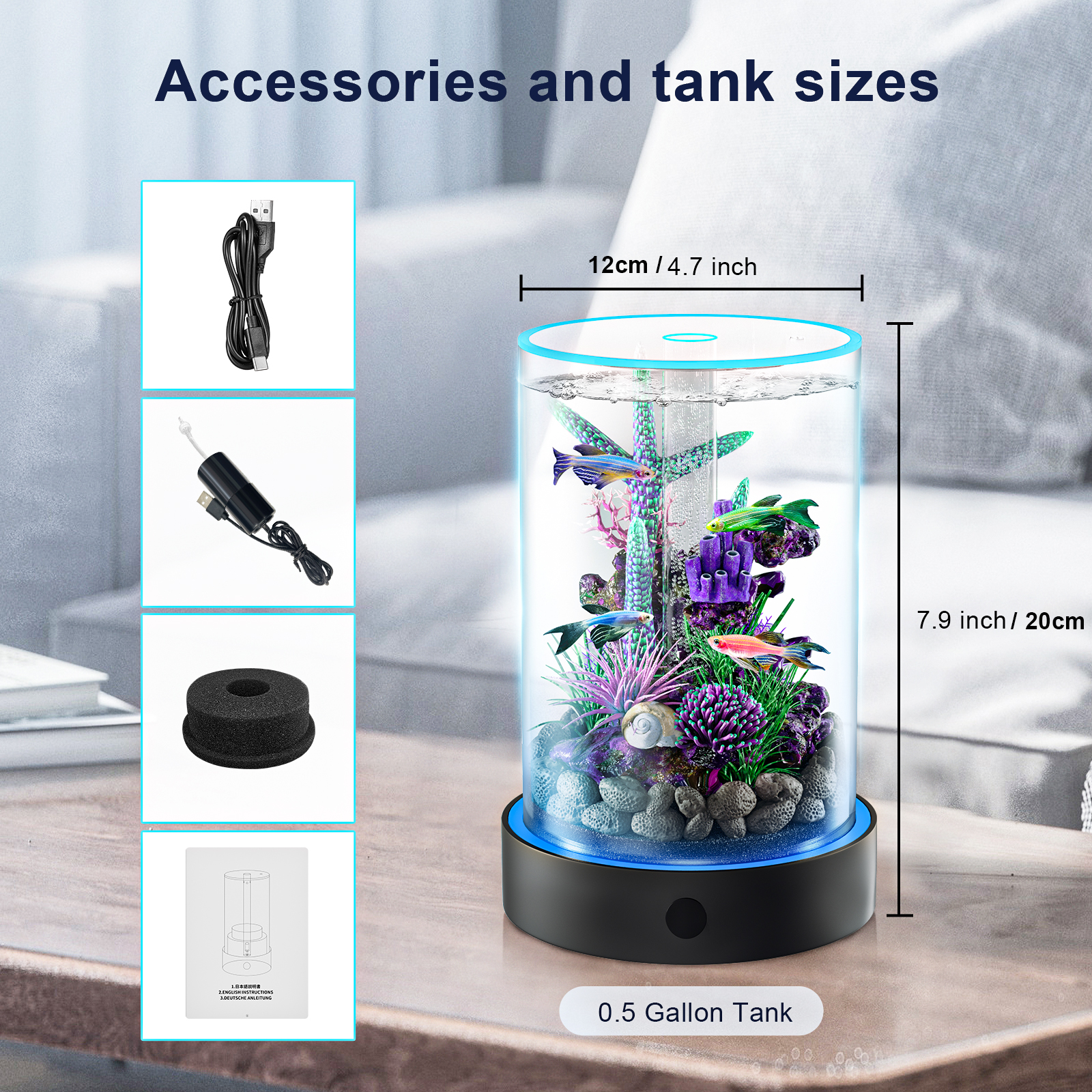 desktop small fish tank | maintenance free, year round pure water 12*20cm desktop small fish tank | maintenance free, year round pure water 12*20cm