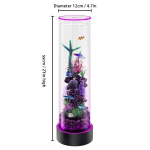 desktop small fish tank | maintenance free, year round pure water 12*55cm