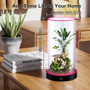 circular desktop aquarium plug and play aquatic wonderland 16*40cm