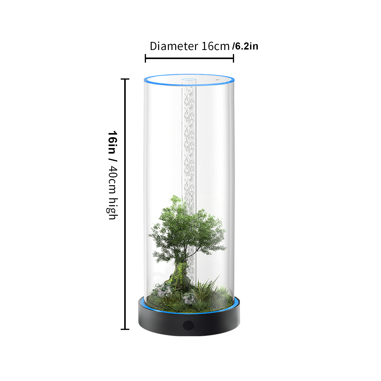 circular desktop aquarium plug and play aquatic wonderland 16*40cm circular desktop aquarium plug and play aquatic wonderland 16*40cm