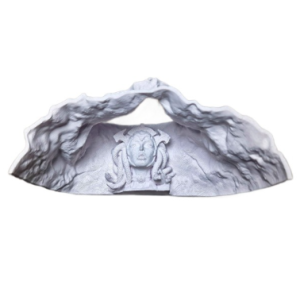 aquarium decoration house, medusa fish tank hideaway landscape, reptiles fish and shrimps fairy garden cave decor