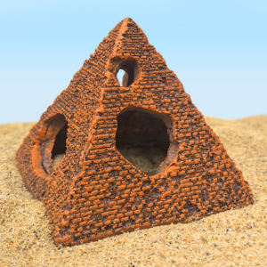 aquarium decoration house, fish tank hideaway landscape, resin pyramid shelter, reptiles fish and shrimps fairy garden cave decor