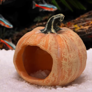aquarium decoration house, fish tank hideaway landscape, pumpkin house shelter, reptiles fish and shrimps fairy garden cave decor