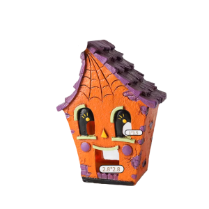 aquarium decoration house, fish tank hideaway landscape, pumpkin ghost house shelter, reptiles fish and shrimps fairy garden cave decor