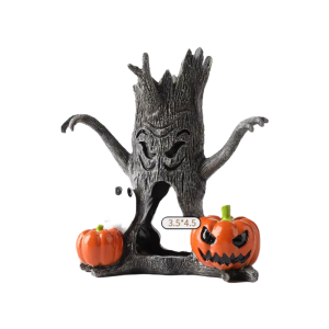 aquarium decoration house, fish tank hideaway landscape, pumpkin ghost stump shelter, reptiles fish and shrimps fairy garden cave decor