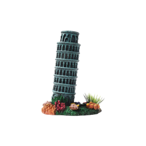 aquarium leaning tower of pisa ornament fish tank decoration mini resin leaning tower of pisa decor for fish tank