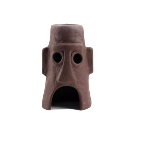 aquarium decor ceramic easter island head house ornament fish tank landscape decoration pottery hide cave habitat hut